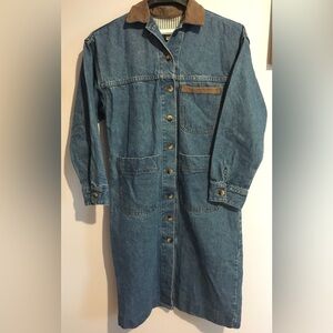 Vintage Long Denim Jean Jacket Overcoat Calamity Jeans